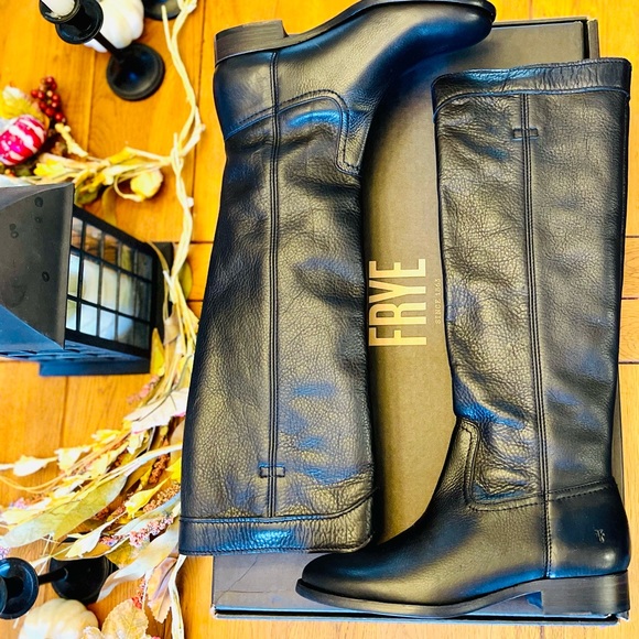 Frye NIB Cara Roper Tall Black Leather Riding Boot Size 6 With Box - Picture 12 of 16
